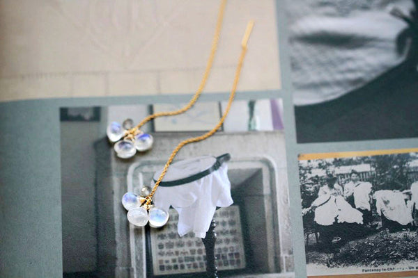 Elegant 14K Gold Plated Moonstone Drop Earring June Birthstone Threader Earrings For Women