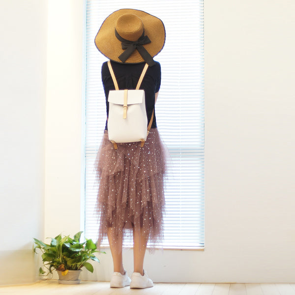 Elegant Womens White Leather Backpack Purse Bag Loptap Backpacks for Women beautiful