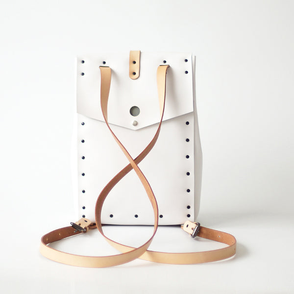 Elegant Womens White Leather Backpack Purse Bag Loptap Backpacks for Women