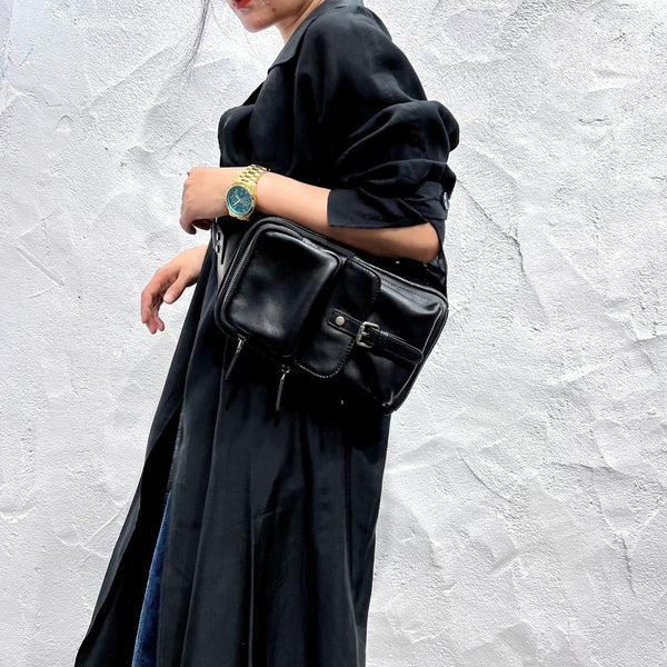 Fashion Women's Cross Chest Purses Black Leather Sling Bags For Women