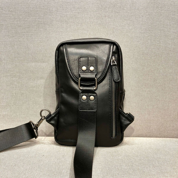 Fashion Women's  Cross Chest Purses Black Leather Sling Bags For Women Fashion