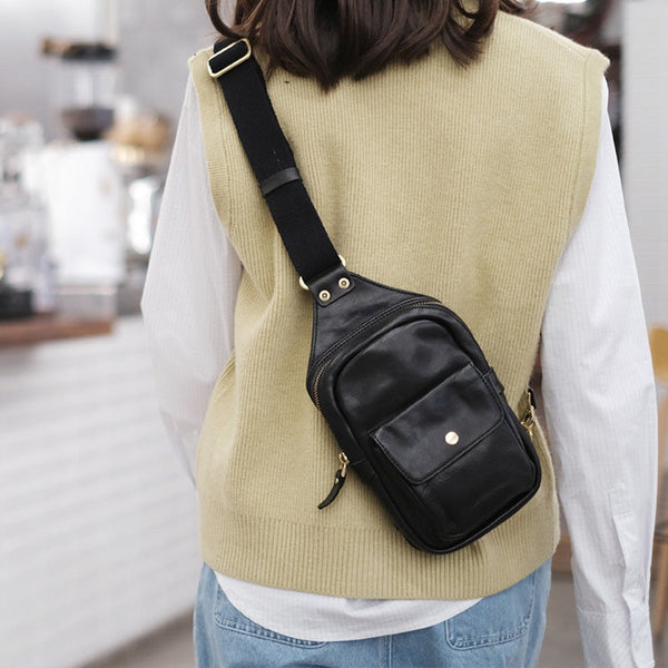Fashion-Women's-Leather-Chest-Sling-Bag-Crossbody-Sling-Pack-For-Women-Badass