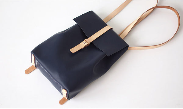 Fashion Womens Blue Leather Backpack Purse Bag Loptap Backpacks for Women Chic