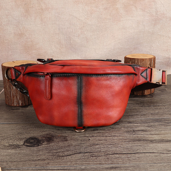 Fashion Womens Leather Chest Bag Sling Pack For Women