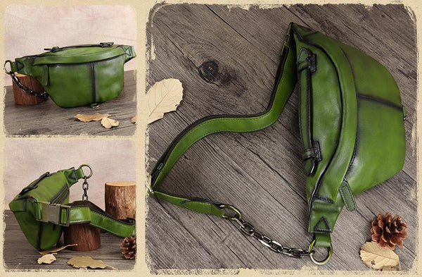Fashion Womens Leather Chest Bag Sling Pack For Women Details