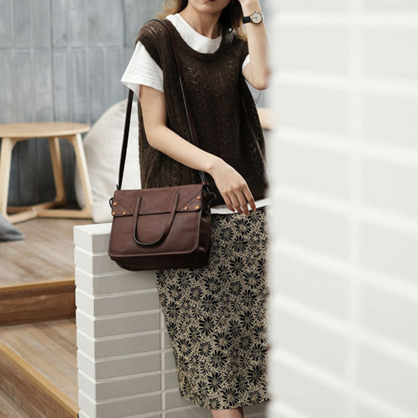 Foldable Women's Genuine Leather Crossbody Tote Handbags For Women Gift