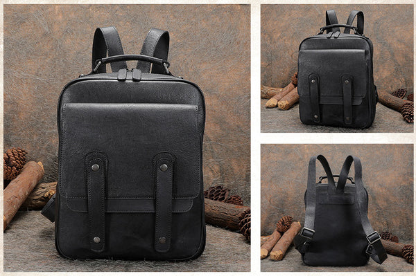 Funky Brown Leather Womens Backpack Bag Purse Cool Backpacks for Women Durable