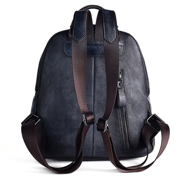 Funky Womens Brown Leather Backpack Handbags Purse Vintage Backpacks for Women Unique