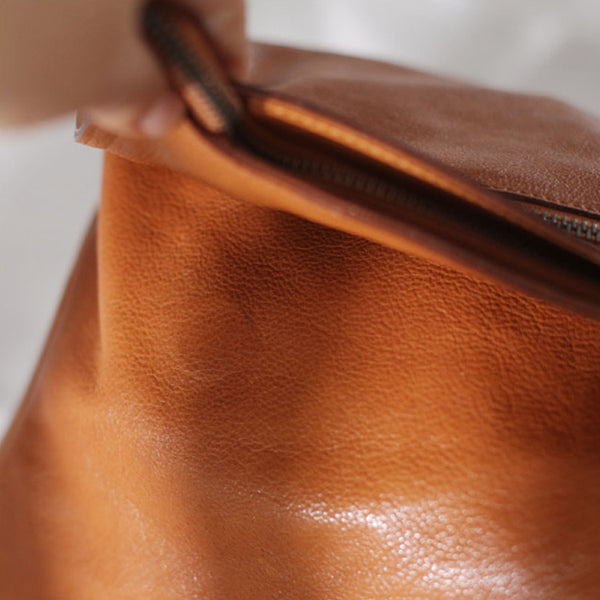 Funky Womens Brown Leather Backpack Purse Bookbag Purse Cool Backpacks for Women funky