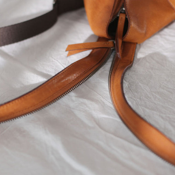 Funky Womens Brown Leather Backpack Purse Bookbag Purse Cool Backpacks for Women stylish