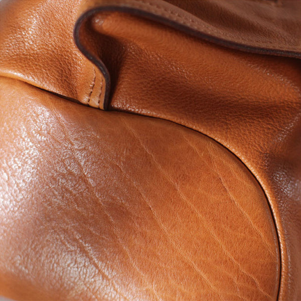 Funky Womens Brown Leather Backpack Purse Bookbag Purse Cool Backpacks for Women trendy