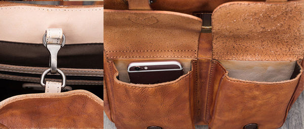 Funky Womens Square Genuine Leather Backpack Purse Laptop Bag for Women Durable