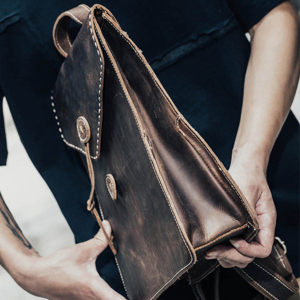 Funky Womens Tan Genuine Leather Backpack Bag Purse Cool Leather Backpacks for Women Minimalist