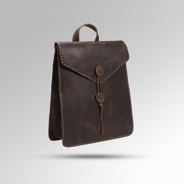 Funky Womens Tan Genuine Leather Backpack Bag Purse