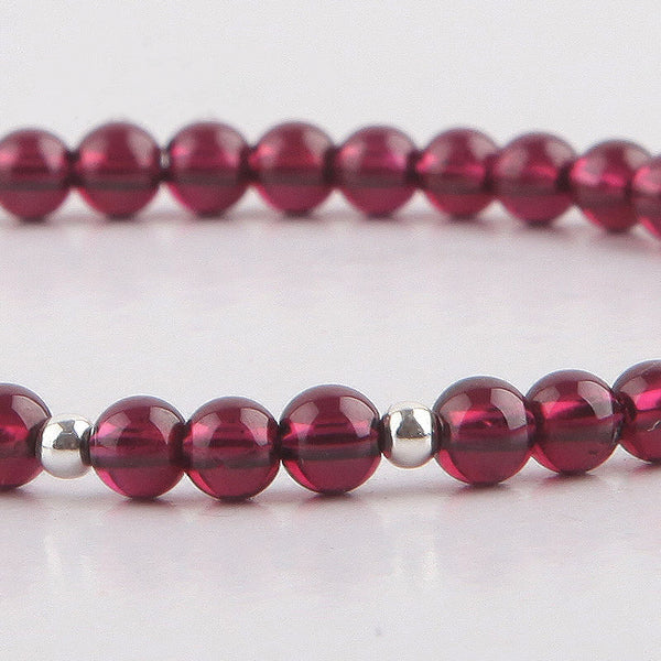Garnet Sterling Silver Bead Bracelets Handmade Jewelry Accessories Gift Women fashionable