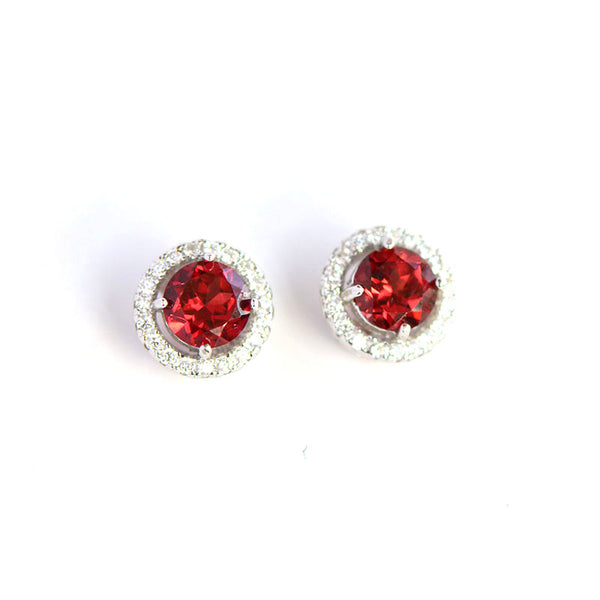 Garnet-Zircon-Stud-Earrings-Gold-Silver-Handmade-Jewelry-Women-chic