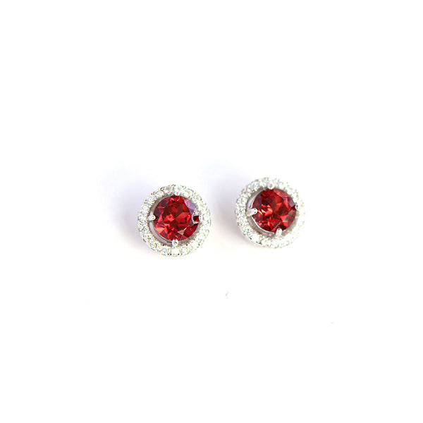 Garnet-Zircon-Stud-Earrings-Gold-Silver-Handmade-Jewelry-Women