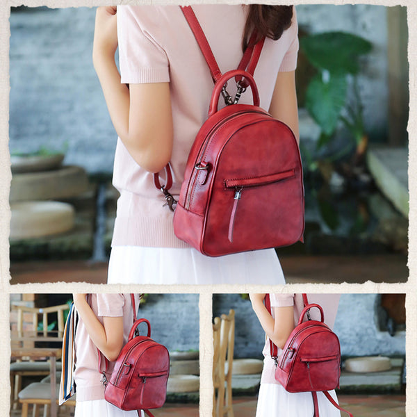 Genuine Leather Backpacks Handmade Vintage Backpack Bags handbag School bags Women for her