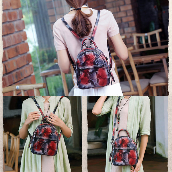 Genuine Leather Backpacks Handmade Vintage Backpack Bags handbag School bags Women gift