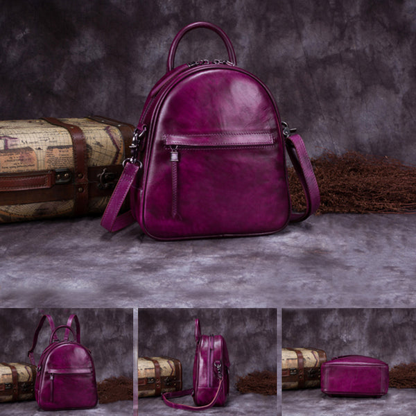 Genuine Leather Backpacks Handmade Vintage Backpack Bags handbag School bags Women nice