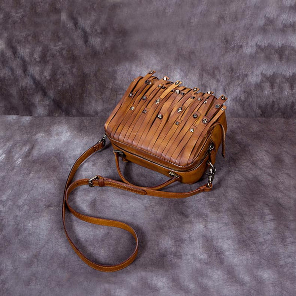 Genuine Leather Handbag Crossbody Shoulder Bags Purses Women Boho
