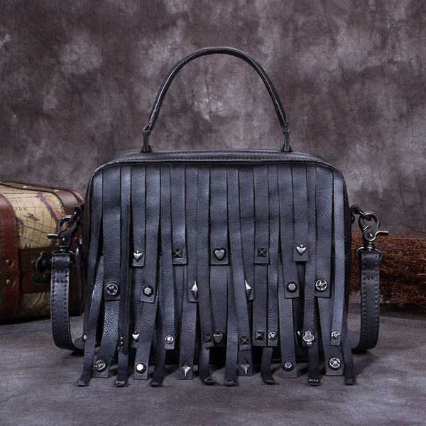 Genuine Leather Handbag Crossbody Shoulder Bags Purses Women Grey