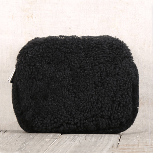 Genuine Leather One Fur Short Zip Wallets Clutches Coin Card Wallet Purse Women Men gift
