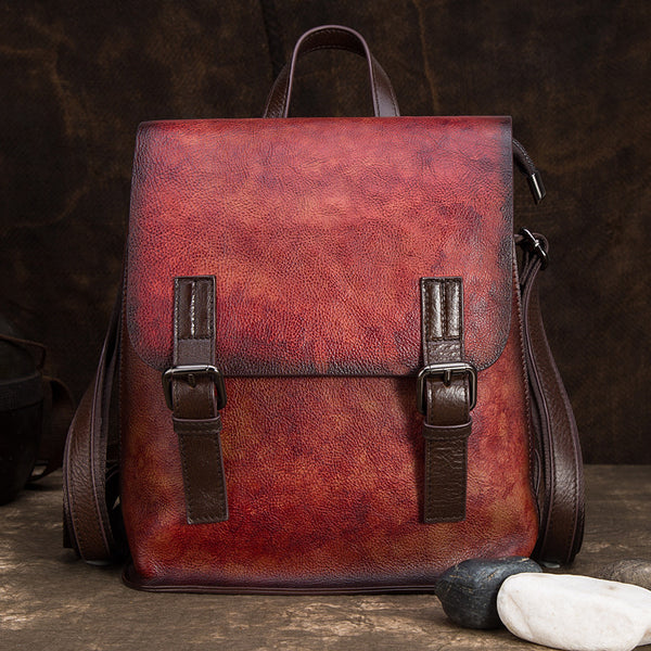 Genuine Leather Women Backpack Purse Cool Backpacks