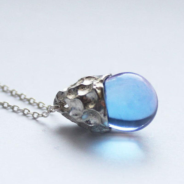 Glaze Crystal Pendant Necklace Sterling Silver Handmade Unique Jewelry Accessories Gift Women chic