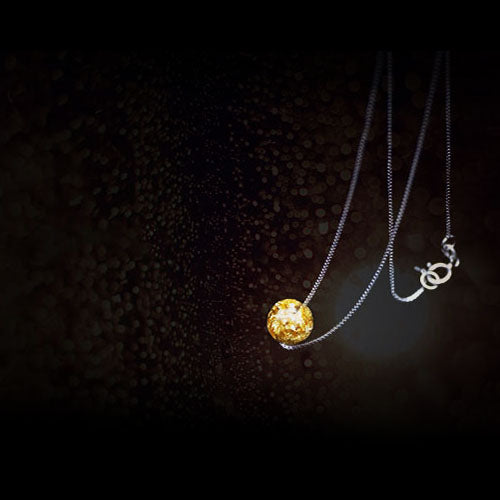 Glitter Crystal Bead Pendant Necklace Sterling Silver handmade Jewelry Accessories Women adorable
