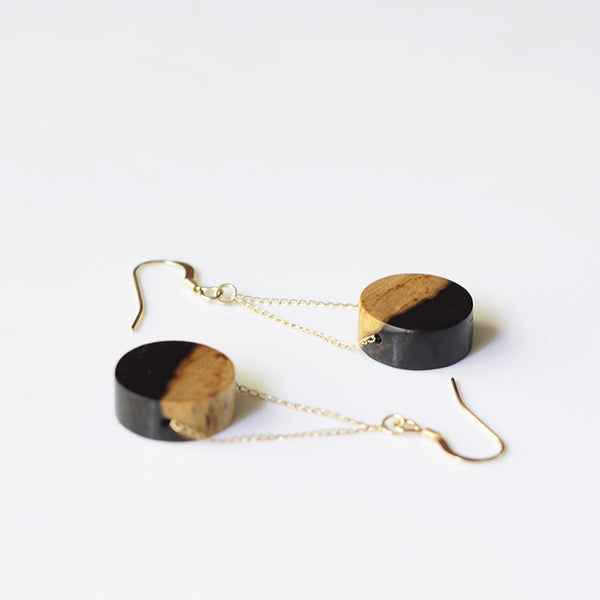 Gold Wood Drop Earrings Handmade Jewelry Accessories Women good