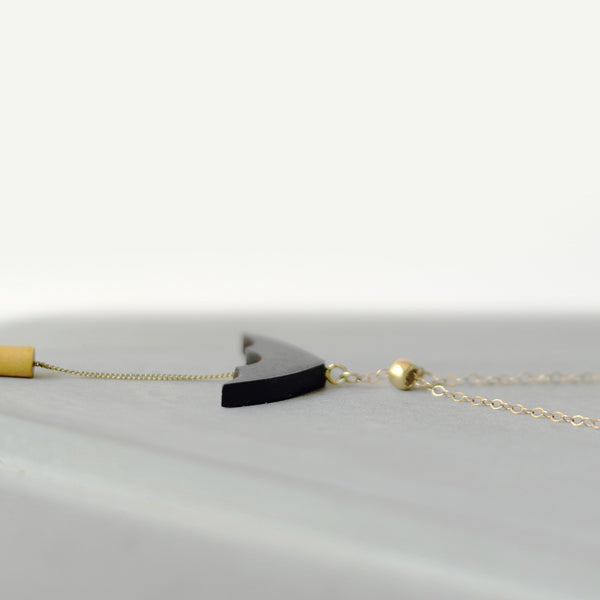 Gold Wood Pendant Necklace Handmade Jewelry Accessories Women adorable