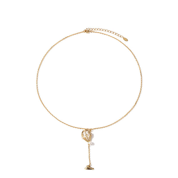 Gold Y-Necklace Cute Pendant Necklace Fashion Jewelry Accessories Gift Women