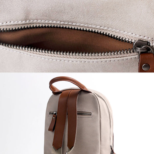Green-Canvas-and-Leather-Backpack-Bag-Handmade-Canvas-Rucksacks-Travel-Backpack-for-Women-Details