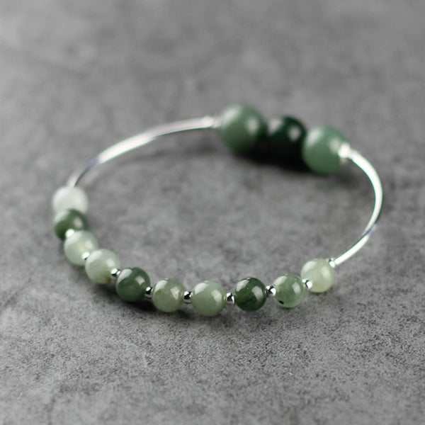 Green Jade Beaded Bracelet Handmade Gemstone Jewelry Accessories Gifts For Women