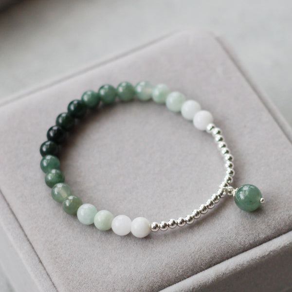 Green Jade Beaded Bracelet Handmade Gemstone Jewelry Accessories Gifts For Women