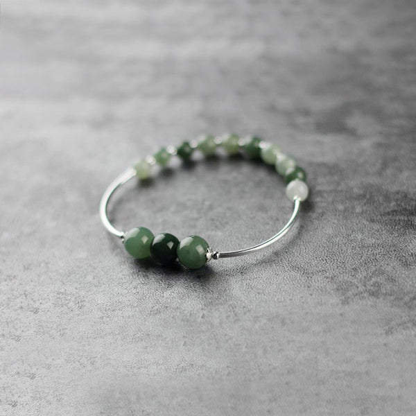 Green Jade Beaded Bracelet Handmade Gemstone Jewelry Accessories Gifts Women elegant