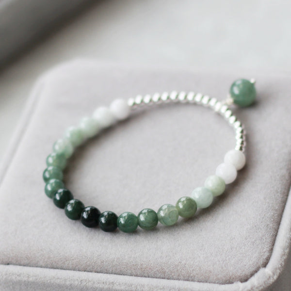 Green Jade Beaded Bracelet Handmade Gemstone Jewelry Accessories Gifts Women