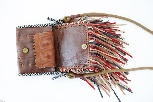 Handmade Boho Leather Fringe Crossbody Purse Western Purses With Fringe For Women Designer
