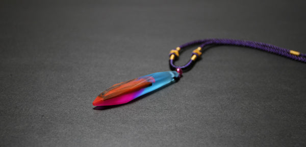 Handmade Colored Epoxy Resin Pendant Necklace Unique Jewelry for Women cute