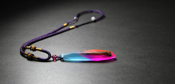 Handmade Colored Epoxy Resin Pendant Necklace Unique Jewelry for Women elegant