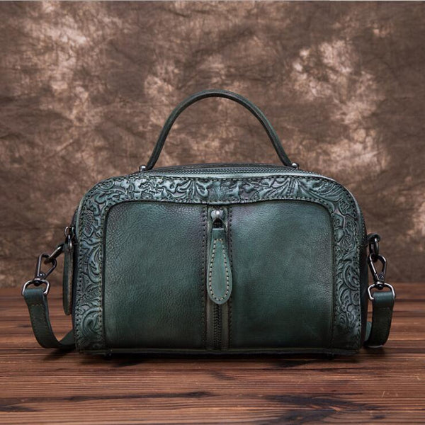 Handmade Embossed Leather Handbags Cross Shoulder Bag For Women Best