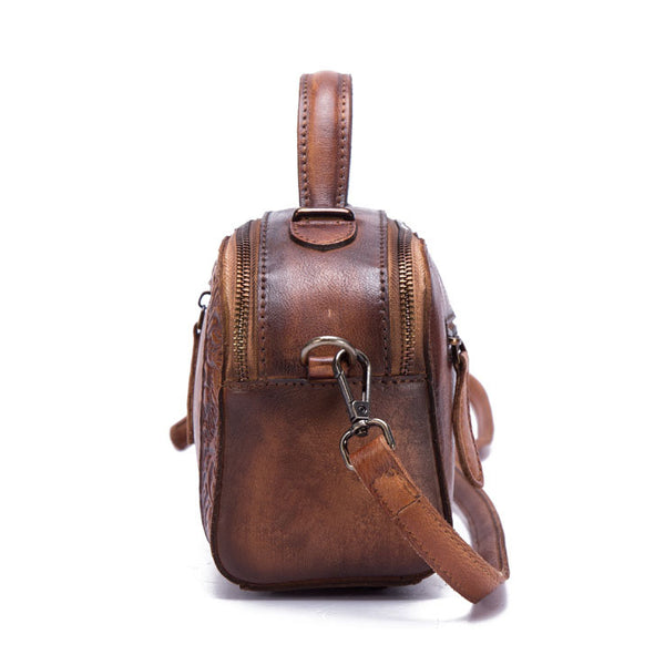 Handmade Embossed Leather Handbags Cross Shoulder Bag For Women Cool