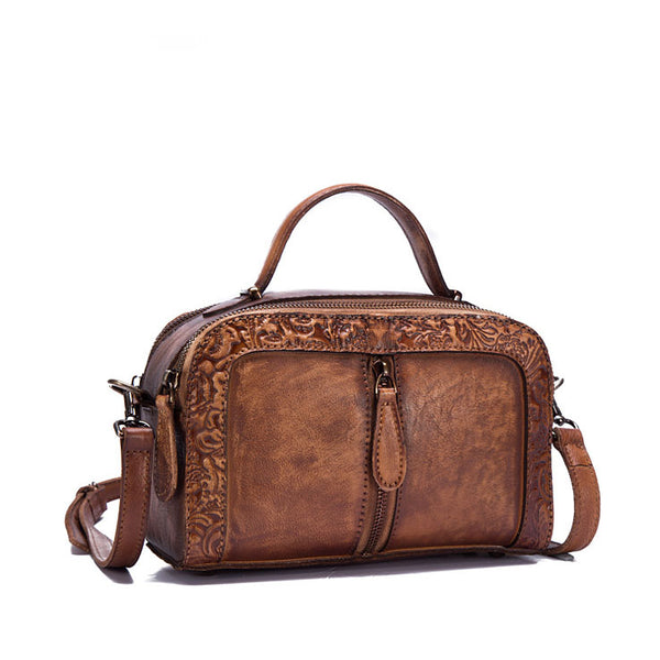 Handmade Embossed Leather Handbags Cross Shoulder Bag For Women Cute