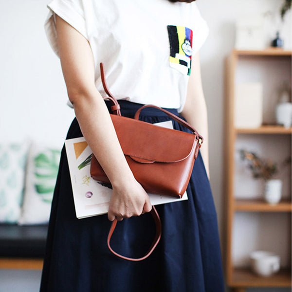 Handmade Flap Bag Women's Leather Crossbody Bags Purses For Women Genuine Leather
