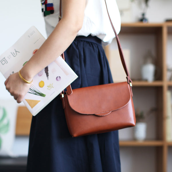 Handmade Flap Bag Women's Leather Crossbody Bags Purses For Women cute