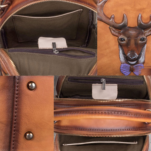 Handmade Genuine Leather Backpack handbag Crossbody Shoulder Bags Purses Women fashionable