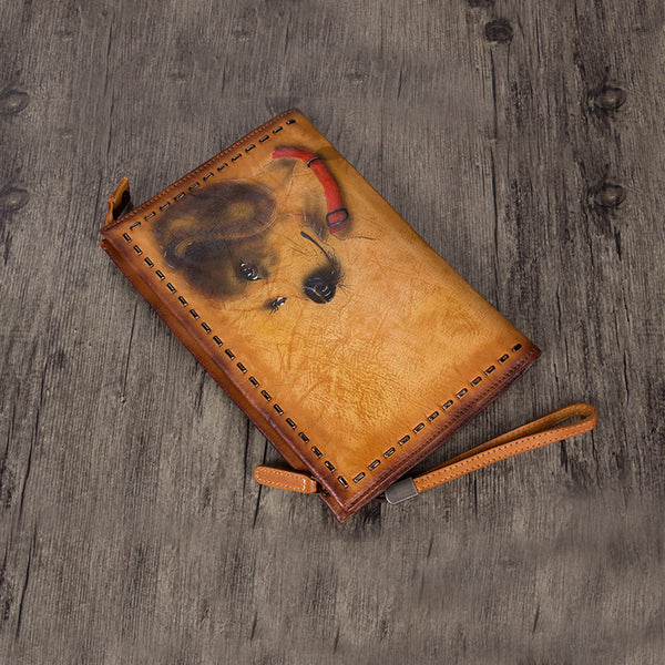 Handmade Genuine Leather Clutch Handbag Wallet Purse Accessories Gift Women cute