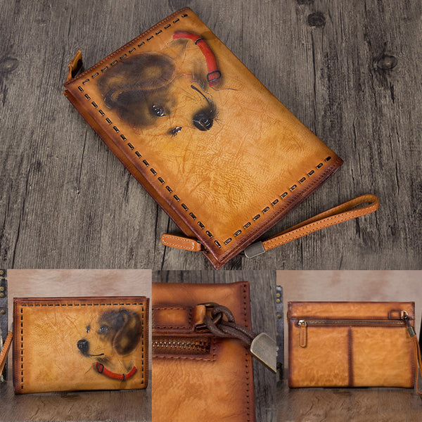 Handmade Genuine Leather Clutch Handbag Wallet Purse Accessories Gift Women fashionable