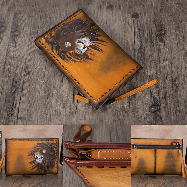 Handmade Genuine Leather Clutch Handbag Wallet Purse Accessories Gift Women fine